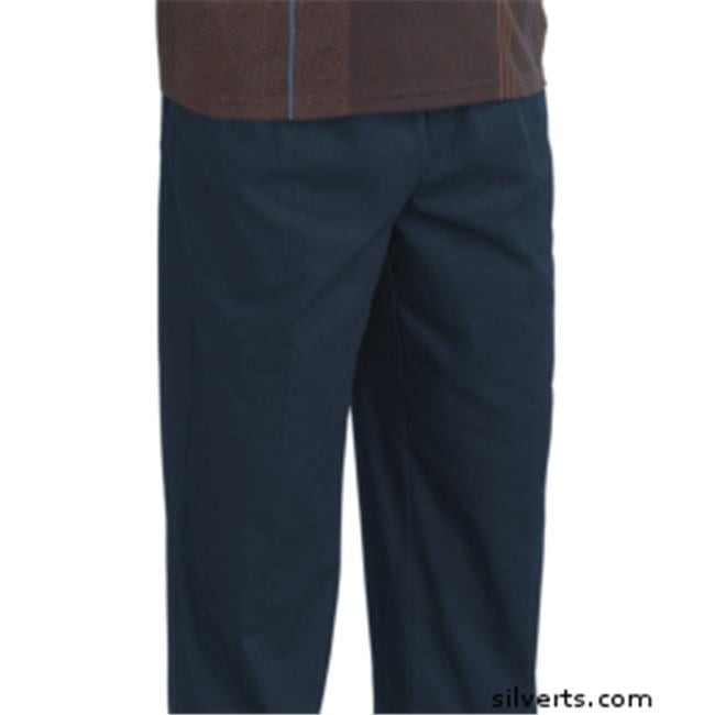 Silverts 507910103 Full Elastic Waist Pull On Pants For Men - Cotton Rugger Pants - 3Xl, Navy