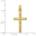 thumbnail image 3 of Quality Gold K6402 14K Yellow Gold Hollow Diamond-Cut Cross Pendant, 3 of 4
