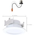 thumbnail image 3 of Satco S11895 9W LED 4-Inch Downlight Retrofit CCT Selectable 2700K–5000K 600–900 Lumens Regressed Wafer Round Matte White IC Air Tight Energy Star Wet Rated, 3 of 11