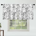 thumbnail image 2 of Watercolor Black White Grey Floral Leaf Kitchen Curtains Valances for Windows Over Sink 24 Inch Length Farmhouse Flowers Rod Pocket Short Curtain Drapes for Cafe Bathroom Small Window Decor, 2 of 6