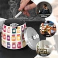 thumbnail image 4 of Yayeee Ashtray with Lid for Cigarette Smokeless Stainless Steel Home Ash Holder, Colorful Jam, 4 of 7