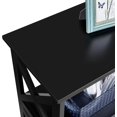 thumbnail image 5 of AOJDVE Console Table, Narrow Long Sofa Table,3 Tiers Wood Entryway Table with Storage Shelves, Living Room Accent Furniture, X Design, Black, 5 of 10
