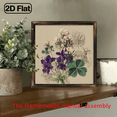 thumbnail image 7 of 2D Flat, 1pc Vintage Floral Wall Art Botanical Painting with Purple Violets, Lavender Green Foliage, Wooden Frame No Electricity Needed, Perfect Home Decor, International Style, Wall Han, 7 of 7