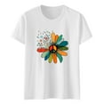 thumbnail image 5 of ZMHEGW Women T Shirts Loose Fit Sunflower Shirts For Cute Dandelion Graphics Summer Short Sleeve Tee Tops Women'S Tshirts, 5 of 5