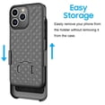 thumbnail image 3 of For iphone 15 Phone Case, Case with Holster Belt Clip & Kickstand Cover for iphone 15, Ebizware Holster Case Combo Shell Swivel Belt Clip Defender Shockproof Hard Cover - Black, 3 of 7