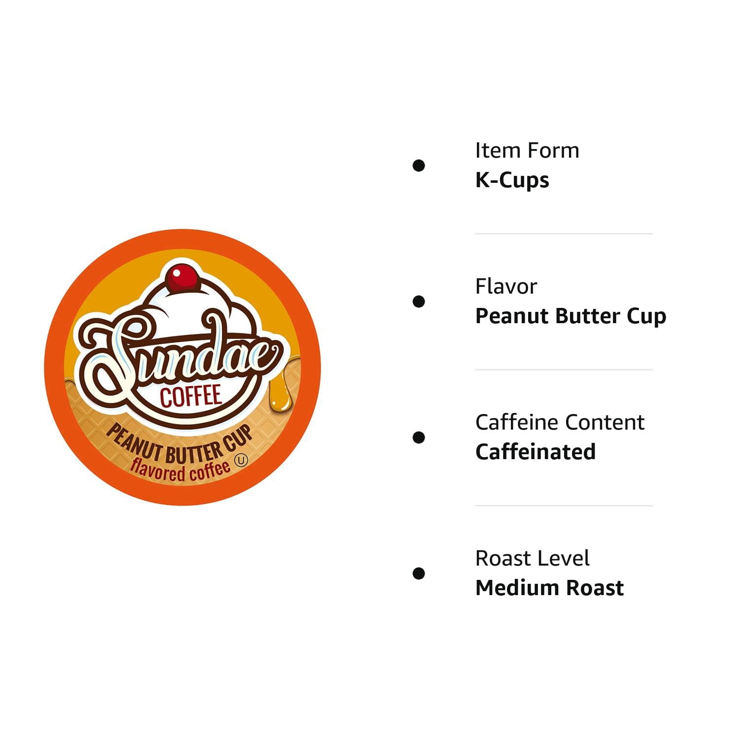 Sundae Ice Cream Flavored Coffee Pods Compatible with Keurig 2.0, Peanut Butter Cup 48 Count
