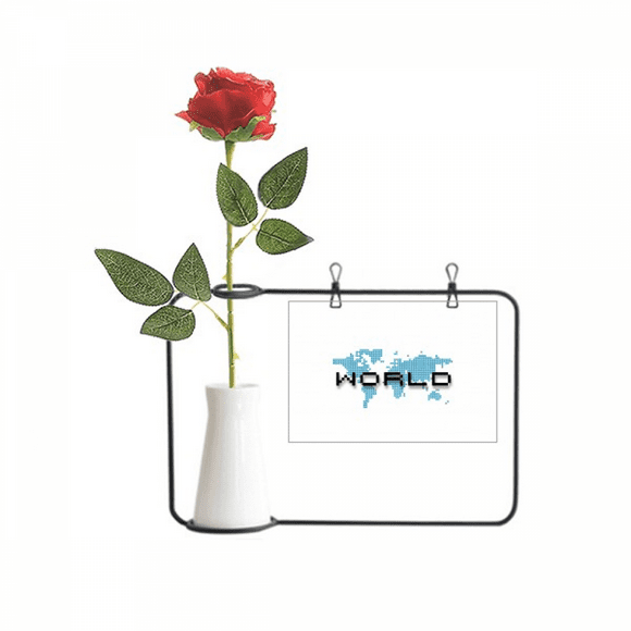 Map World Country USA Art Deco Fashion Artificial Rose Flower Hanging Vases Decoration Bottle