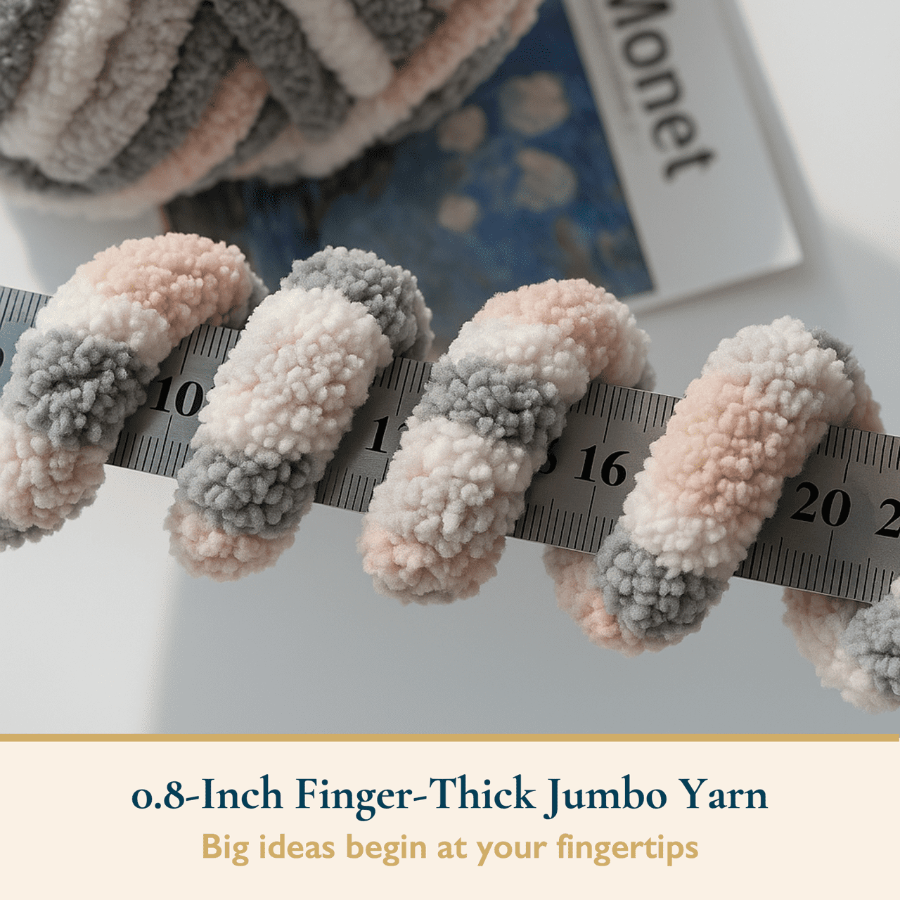 ComfiTime 8-Pack Jumbo 7 Chenille Yarn – Strong Thick Soft Fluffy Yarn for Crochet & Hand Knitting, Quick Work for Plush Blankets, DIY Crafts & Home Décor, Machine Washable, 28 Yds/Skein, Little Cat