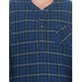 thumbnail image 3 of Ashford & Brooks Mens Flannel Plaid Long Sleep Shirt Henley Nightshirt, 3 of 6