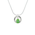thumbnail image 2 of Delight Jewelry Lime Green Easter Egg with Color Crystal Band Hero Ring Charm Necklace, 18", 2 of 4