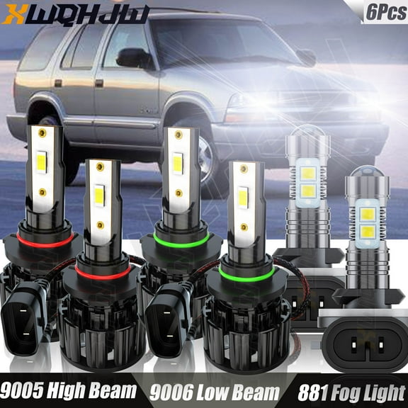 For Chevrolet Blazer 2000-2002 6X 9005/HB3 9006 881/898 LED Headlight Fog Light Bulb