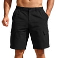 thumbnail image 2 of IhhxPro Men's Outdoor Cargo Shorts Elastic Waist Quick Dry Multi-Pocket Men Summer Work Hiking Casual Loose Fit Lightweight Cotton Travel S-3XL, 2 of 6