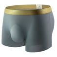 thumbnail image 6 of HUPOM Mens Underwear Boxer Briefs Male Thongs Medium waist Comfort Waist Solid Boxer Briefs Gray 2XL, 6 of 6