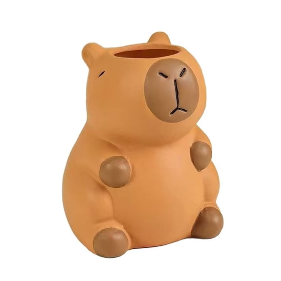 OIUR Capybara Pen Holder Cute Animal Shape Desk Organizer for Pens Makeup Brushes Utensils Creative Office Home Decor