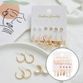 thumbnail image 3 of Aretes jinwen 9 Pares de Cristal y Imitación para Mujer, 3 of 8