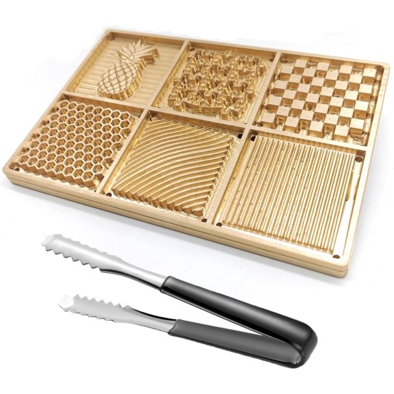Brass Ice Cube Stamp Tray Custom Ice Plate for Cocktails Personalized Business Cubes Branding Stamp 6in1