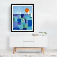 thumbnail image 3 of Radiant Ocean Voyage - India Illustration Sailboat Geometric Nautical Modern Art Abstract Seascape Summer Black Framed Wall Art Print 9 x 12 inches, 3 of 4