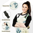 thumbnail image 2 of 5 Pcs Kitchen Set Heat Resistant Oven Mitts and Non-Slip Pot Holders with Adjustable Cooking Apron Watercolor Snowflakes, 2 of 6
