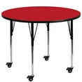 thumbnail image 1 of Mobile 48'' Round Red HP Laminate Activity Table - Standard Height Adjustable Legs, 1 of 3
