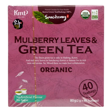 Hadong Mulberry organiques feuilles et thé vert, 40 Ct