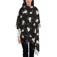 thumbnail image 4 of Cauagu Rose Flowers Print Women Wrap Shawl tassels Scarves Retro Scarf 77.6"X28.3", 4 of 8
