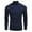 Dark Blue, variant on Men's Streak Knit Half Turtleneck Sweater Button Pocket Casual Winter Long Sleeve