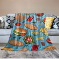 thumbnail image 2 of ARISTURING  Fast Street Food with Hamburger French Fries Coke and Pita Blanket Super Soft Warm 40x60 Inch Plush Throw Blanket for Sofa Bed Travelling Camping Gift Idea, 2 of 6