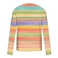 thumbnail image 4 of Leesechin Men's T-Shirt Casual Cotton Spandex Rainbow Striped Crewneck Long-Sleeve T-Shirts Basic Pullover Stripe Man Tee Shirt, 4 of 5