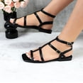 thumbnail image 4 of Women’s Lace-Up Flat Sandals Open Toe Strappy Sandals Summer Slingback Slides for Casual Outfits and Travel, 4 of 7