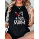 thumbnail image 1 of Women'S Casual Crew Neck T-Shirt, Cotton Blend, Medium Stretch, Knit Fabric, Alphabet Pattern, Short Sleeve Tee with MOM Print for All Seasons, 1 of 6