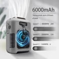 thumbnail image 2 of Ventilador portátil CAZOKASI 2023 con clip de cintura mejorado, gris, 6000 mAh, 2 of 6
