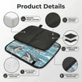 thumbnail image 4 of Sea Sharks Waves Vintage Shark Foldable Seat Cushion for Bleachers, Stadium Seats, Camping & Outdoor Events, Portable Lightweight Pad with Carabiner, 4 of 6