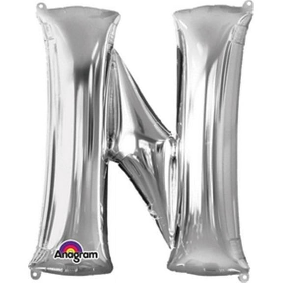 Anagram 78416 32 in. Letter N Silver Supershape Foil Balloon
