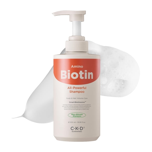Champú todopoderoso CKD Amino Biotin: champú nutritivo diario para el cuero cabelludo y el cabello que mejora el cabello dañado, promueve la salud del cabello y espesa el crecimiento del cabello. Cuid