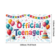 thumbnail image 3 of Colorful Theme Happy Birthday Banner For Kids Party Teenage Celebration Indoor Decoration, 3 of 8