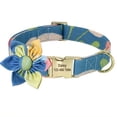thumbnail image 1 of Dosaele Personalized Dog Collar with Floral Engraving - Adjustable Nylon Flower Buckle  Durable & Comfortable for Small  Medium & Large Dogs  Stylish Paw Print Design  Secure Fit  Dog Col, 1 of 7