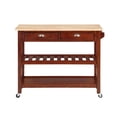 thumbnail image 4 of Pemberly Row Three-Tier Butcher Block Kitchen Cart w/Drawers- Mahogany Wood, 4 of 10