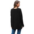 thumbnail image 4 of Innerwin Tee Col Rond T-shirt Femme Quotidien Couleur Unie T-shirt Ample Noir m, 4 of 5