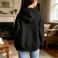 thumbnail image 2 of Abcomgle Girls Zip Up Jacket with Hood Oversized Full-Zip Girls Fall Jacket Cute Solid Sweatshirt for Teen Girls Casual Winter Hooded Hoodies for Girls with Pockets, 2 of 2