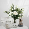 Taosunzt Artificial Roses Eucalyptus Faux Flowers Centerpiece Table