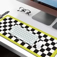 thumbnail image 2 of Retro Checkered Gaming Desk Mat, Computer Keyboard Large Extended Long Mouse Pad for Office and Home, XL, Black and White (H06), 2 of 7