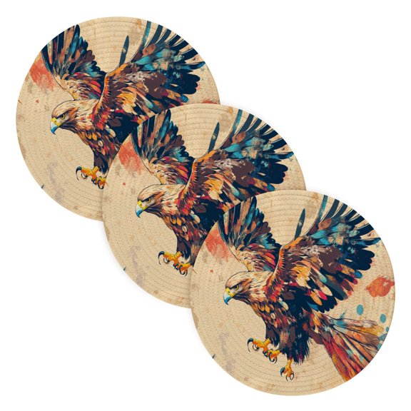 BZSMCE Mats for Pots,Pans Place Colorful Bird Printing Simple Style Pattern Pot Mats