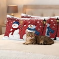 thumbnail image 3 of Merry Christmas Outdoor Waterproof Pillow Covers, Xmas Snowman Snowflake Winter Holiday Decorative Rectangle Throw Pillowcase Sofa Cushion Sham for Patio/Couch/Chair, 20"x12" 2 Pack, 3 of 8