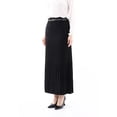 thumbnail image 3 of Women's Black Thin Pleated Maxi Skirt with Floral Belt, 3 of 7