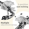 thumbnail image 5 of AILEEKISS 3-in-1 Convertible Baby Stroller with Big Seat and Adjustable Canopy, 24 Pound, Light Grey, 5 of 13