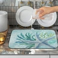 thumbnail image 5 of Summer Coastal Dish Drying Mat for Kitchen Counter Nautical Beach Starfish Coral Dish Drying Pad Ocean Teal Blue Dish Mat Absorbent Microfiber Dishes Drainer Mats 16"x18", 5 of 7