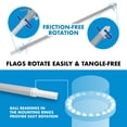thumbnail image 7 of G128 Combo Pack: 5 Ft Tangle Free Aluminum Spinning Flagpole (Silver) & Alaska AK State Flag 2x3 Ft, ToughWeave Series Embroidered 300D Polyester | Pole with Flag Included, 7 of 7