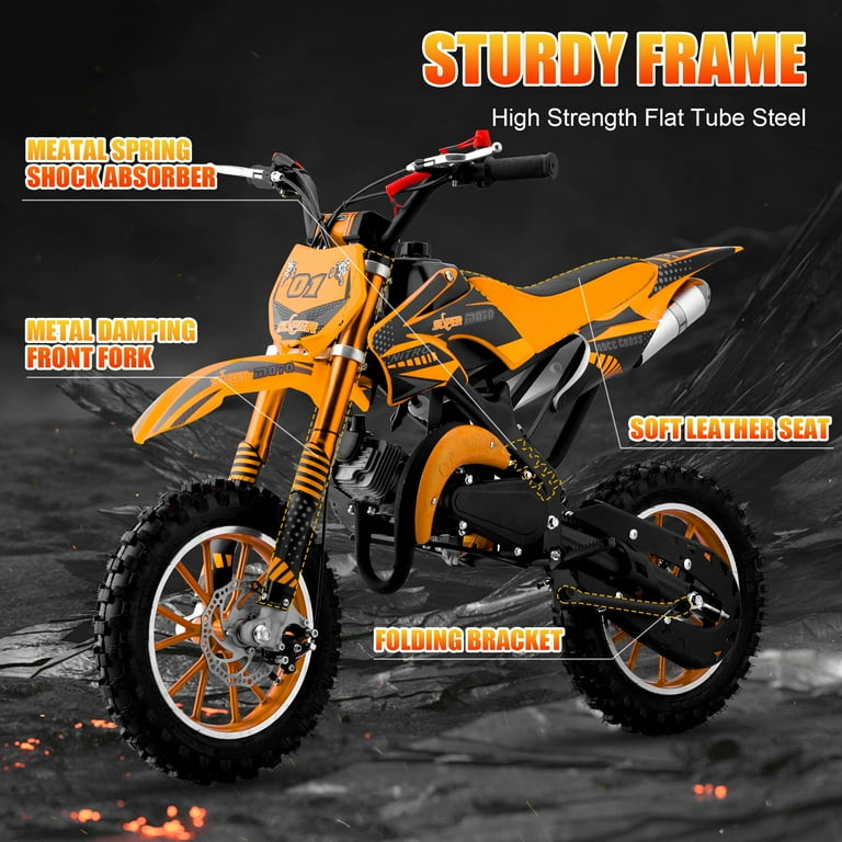 minikko KTOEBYCO 49cc Mini Dirt Bike for Kids, 2-Stroke Off Road Gas