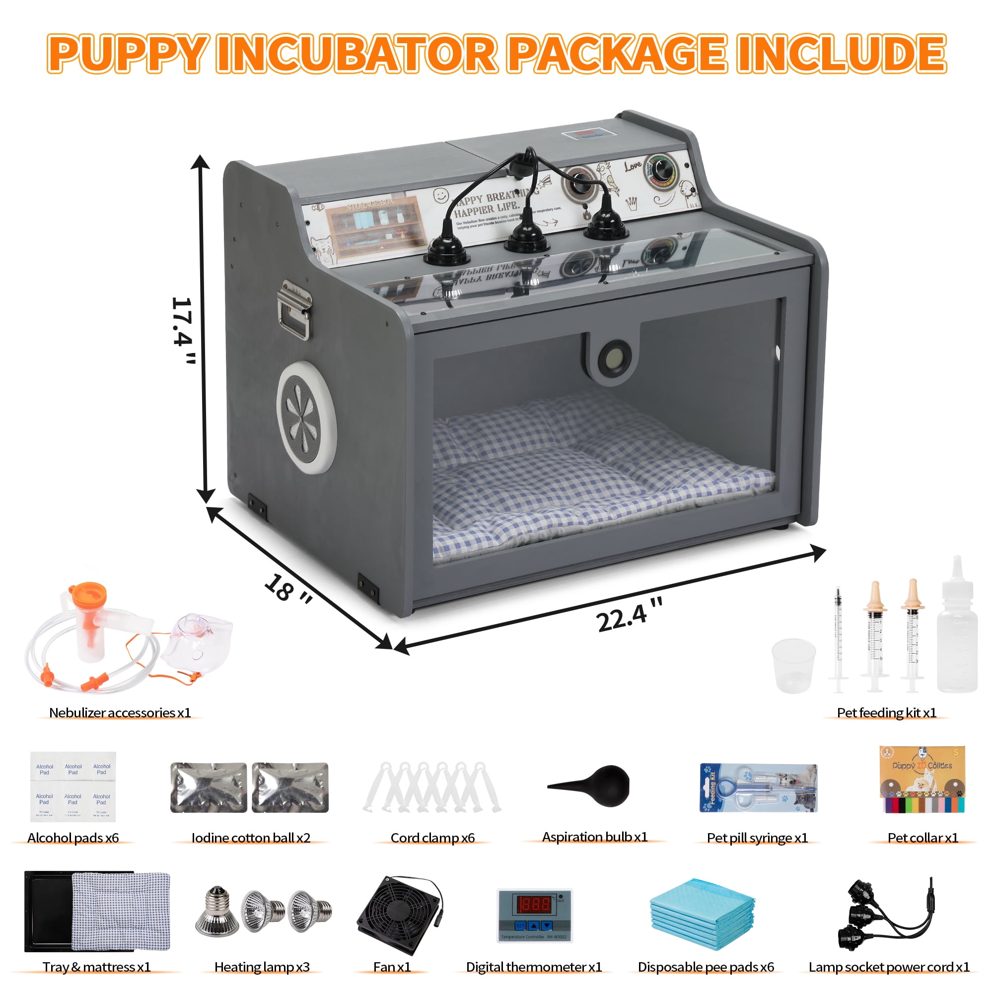 COZIWOW Pet Brooder Incubator for Puppies, Kittens & Chicks Temperature Controlled with Lamp