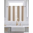 thumbnail image 2 of Tier Curtains 45 Inches Long, Khaki White Ombre Window Treatment Curtain Drapes, Modern Abstract Art Farmhouse Gradient Small Curtain Drapes for Bathroom Laundry Room, 27.5"x45", 2 Panels, 2 of 7